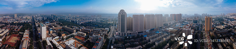 三门峡 地标 航拍 湖滨区 文化体育中心 三门峡国际文博城 文化科技中心 传媒大厦图片素材