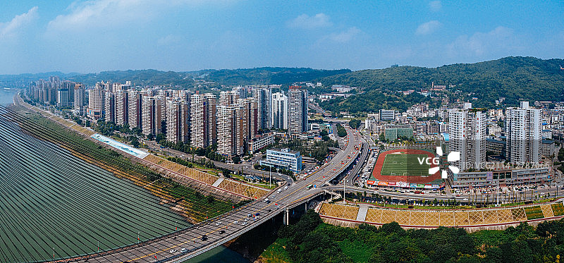宜宾市 翠屏区 金沙江 中坝大桥 市一中 湿地公园 翠柏路图片素材