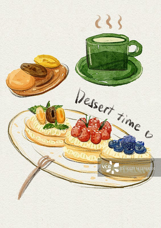复古下午茶甜品图片素材