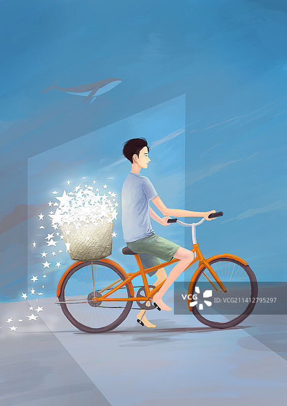 播撒星星图片素材