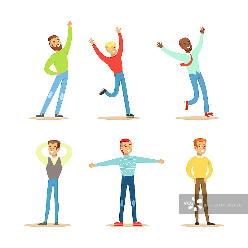 笑容满面的兴奋男人角色图片素材