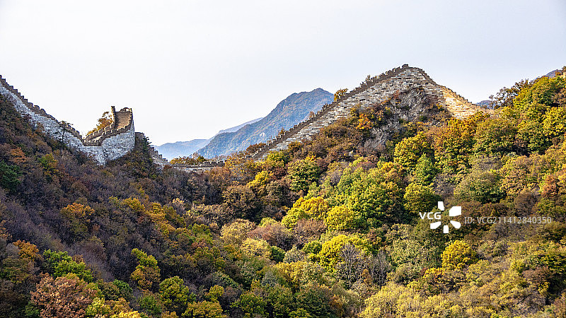 箭扣长城十月半图片素材