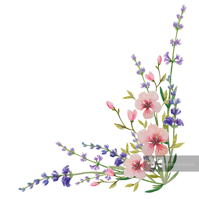 水彩花卉花束图片素材