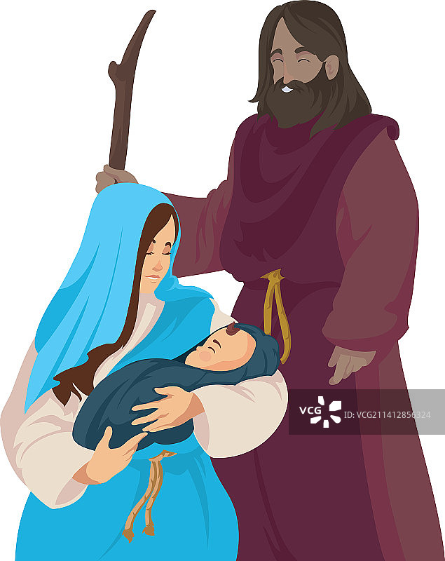 约瑟夫、玛丽与耶稣图片素材