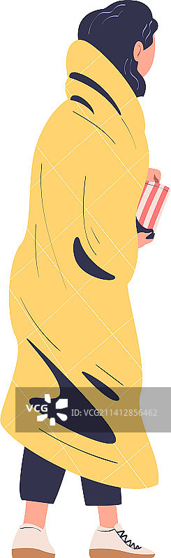 站在爆米花里的女人图片素材