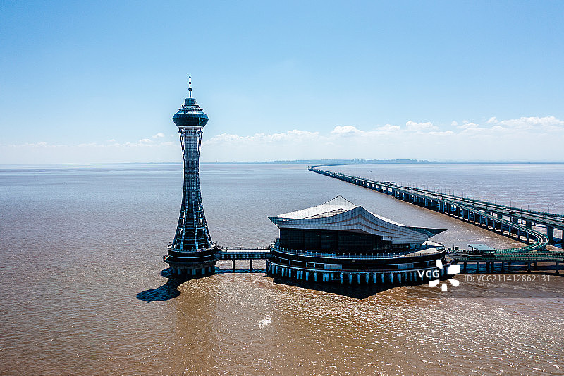 航拍海天一洲鸟瞰图图片素材