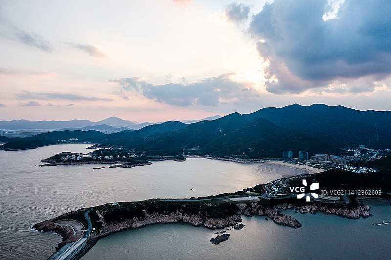 航拍宁波象山松兰山亚帆中心鸟瞰图图片素材