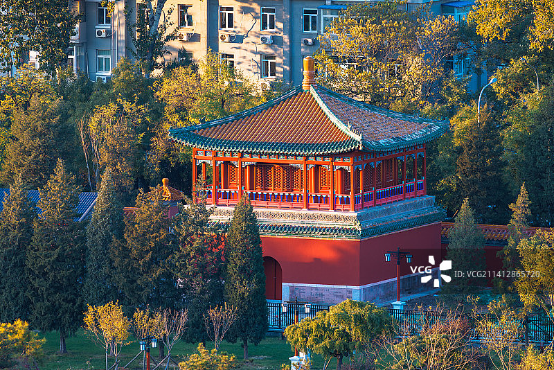 景山少年宫望鼓楼图片素材