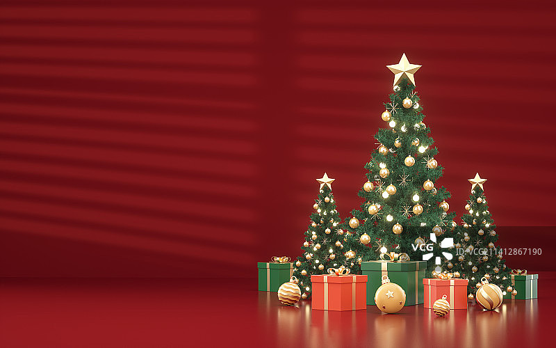 三维图形圣诞节日场景背景图片素材