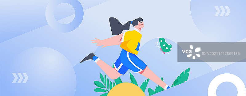 锻炼健康跑步矢量互联网运营插画图片素材