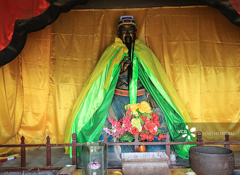 山西省大同市恒山关帝庙关公雕像图片素材