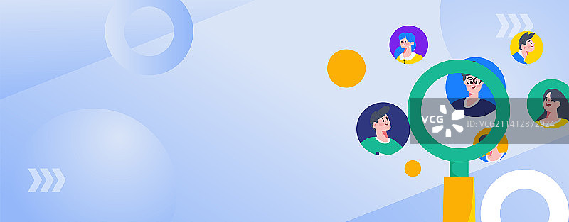 求职面试的人员扁平矢量概念运营插画图片素材