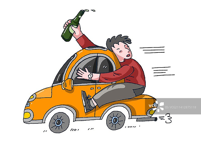 插画：酒驾图片素材
