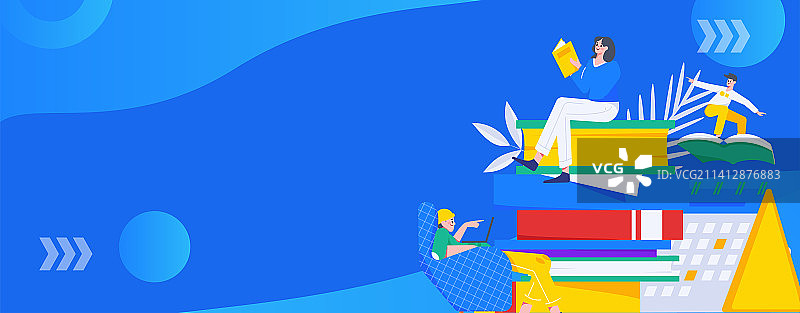 阅读的人物扁平矢量概念运营插画图片素材