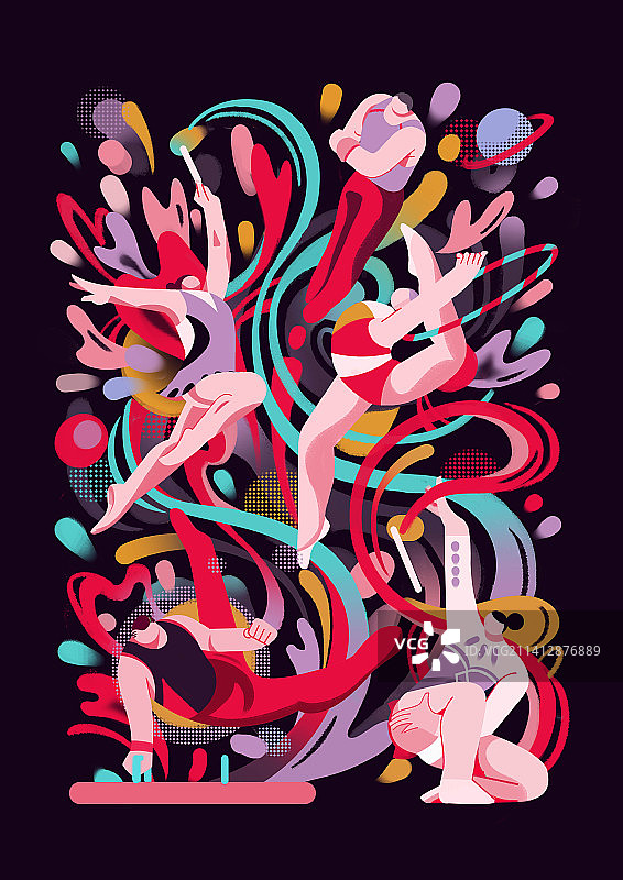 奥运会系列插画-体操图片素材