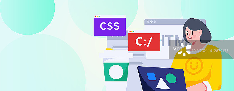 编程教学开发扁平矢量概念运营插画图片素材