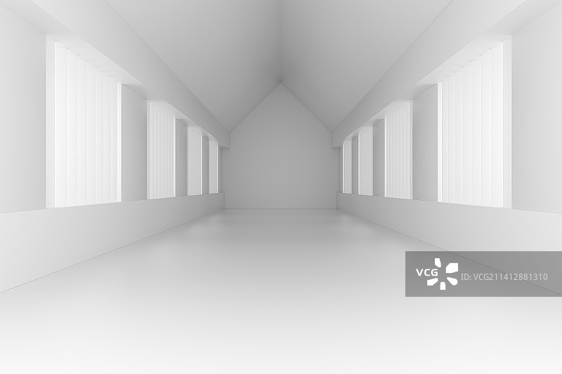 3D白色现代建筑室内图片素材