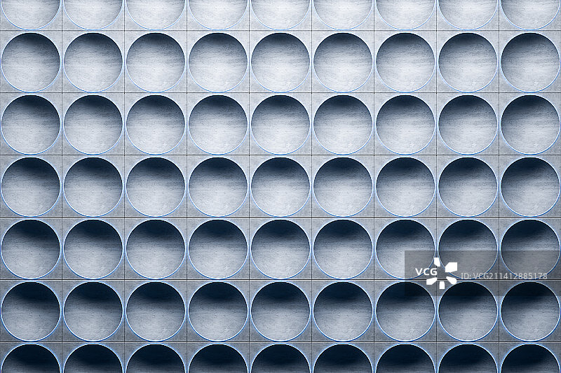 3D渲染抽象半球混泥土背景墙图片素材