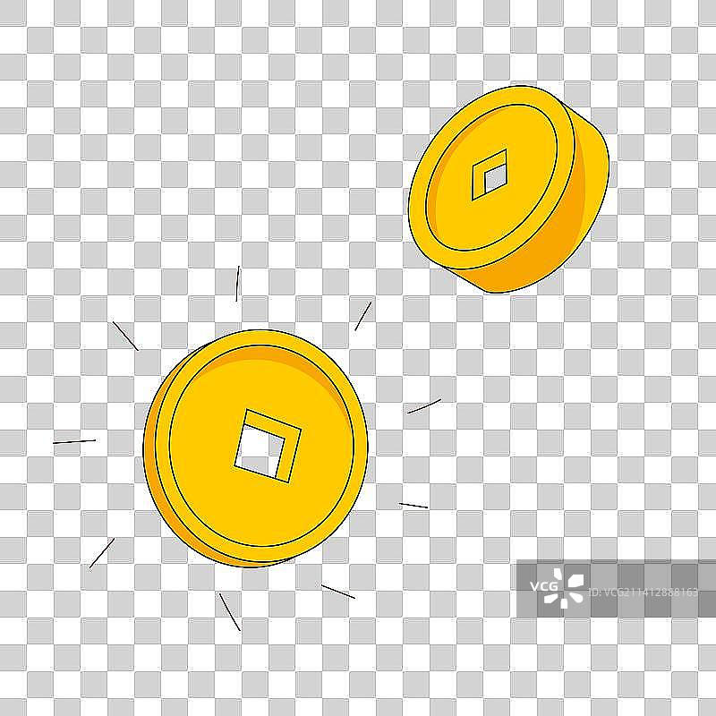卡通金币矢量插画元素图片素材
