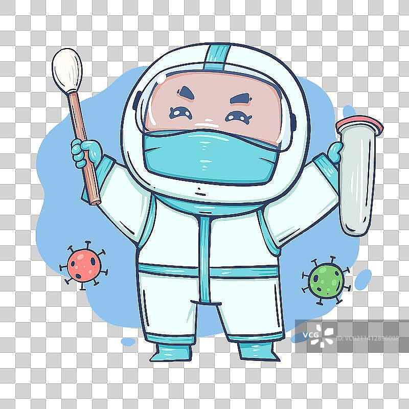 防疫抗疫医护人员棉签核酸图片素材