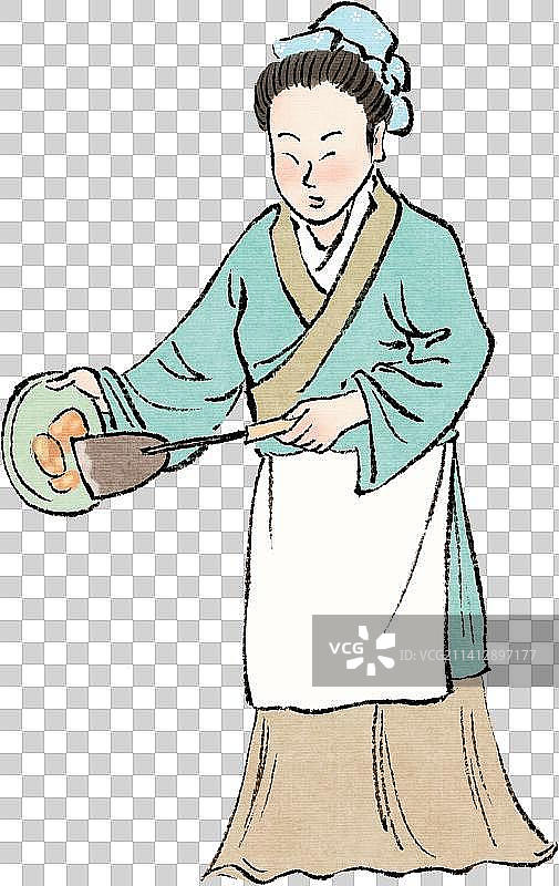 做饭的妈妈古代人物元素图片素材