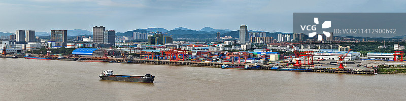 长沙港航拍全景图片素材