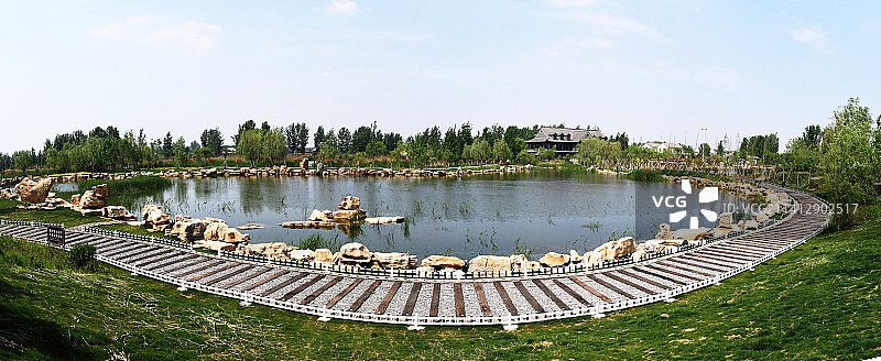 山东枣庄山亭区月亮湖图片素材