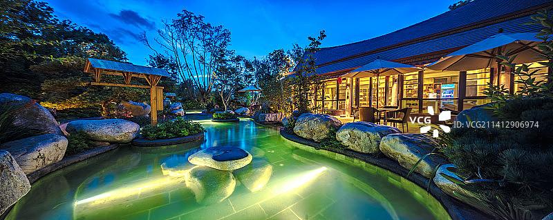 别墅庭院园林温泉图片素材