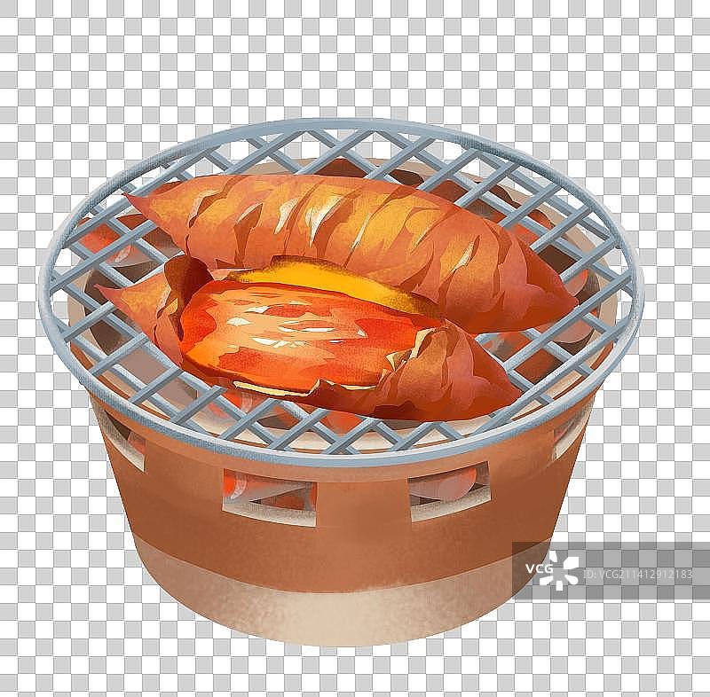 炉火烤红薯图片素材