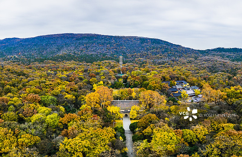 秋天的灵谷寺风景区，江苏南京图片素材