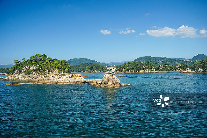 日本长崎县佐世保九十九岛美丽海景风光图片素材