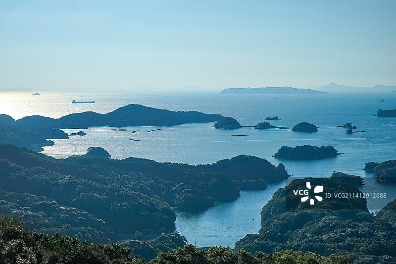 日本长崎县佐世保九十九岛美丽海景风光图片素材