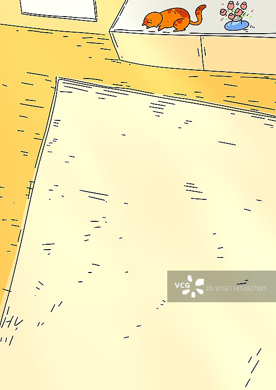 文艺清新卡通鲜艳背景插画房间图片素材