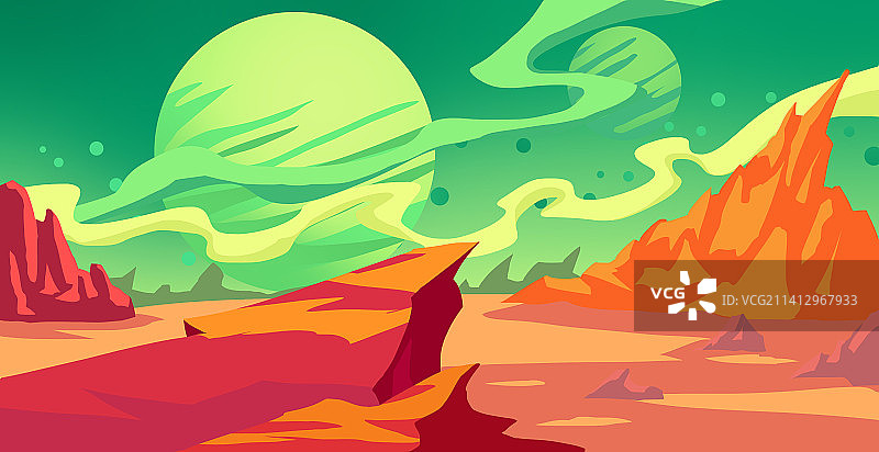 外星科幻山脉世界场景图片素材