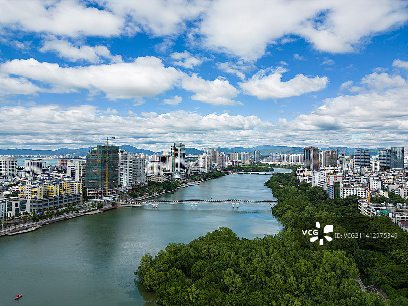 三亚河城市风景风貌图片素材