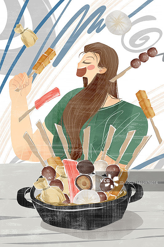 关东煮插画图片素材