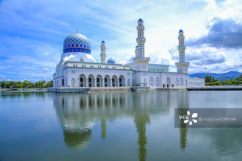 马来西亚沙巴水上清真寺图片素材