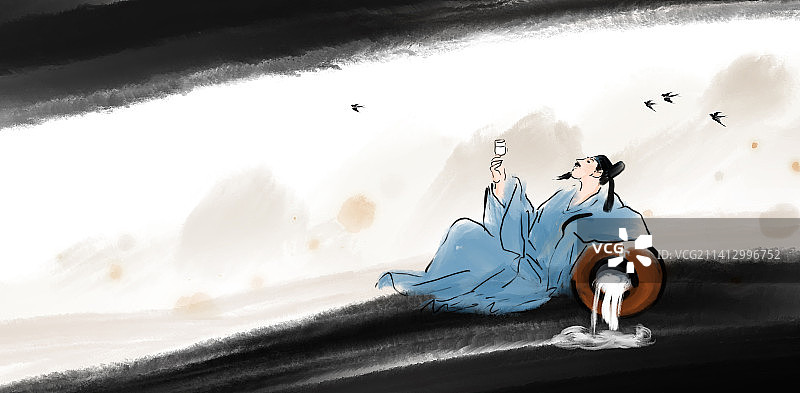 白酒设计插画图片素材