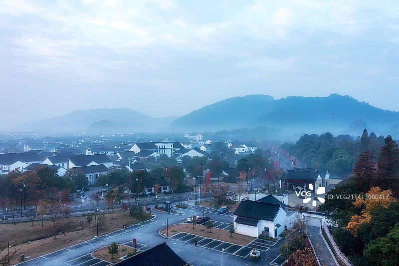 苏州天平山清晨图片素材