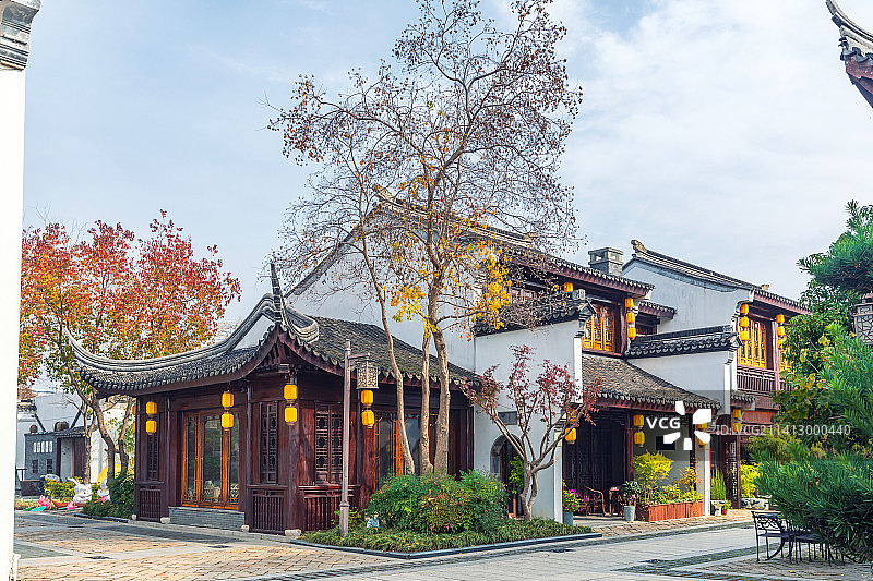 苏州园区斜塘老街附近秋季风景图片素材
