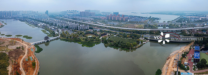 常德 地标 航拍 武陵区 司马路 环湖路 司马楼 欢乐水世界图片素材