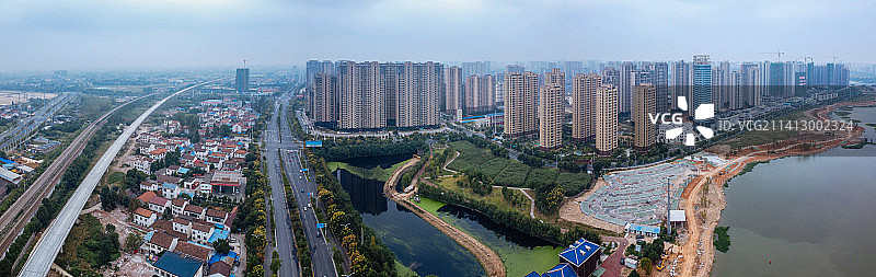 常德 地标 航拍 武陵区 司马路 环湖路 司马楼 欢乐水世界图片素材