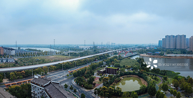 常德 地标 航拍 武陵区 司马路 环湖路 司马楼 欢乐水世界图片素材