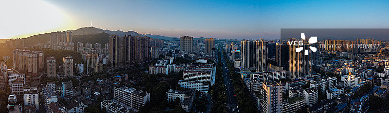 荆门 地标 航拍 东宝区 象山大道 龙泉公园 人民医院图片素材