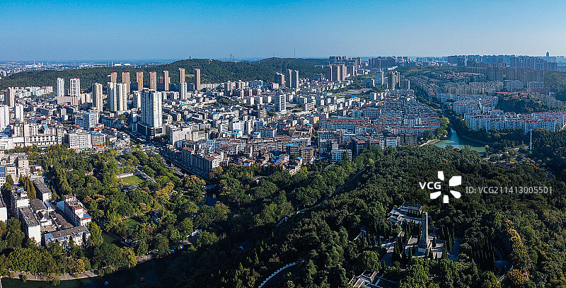 荆门 地标 航拍 东宝区 象山大道 龙泉公园 人民医院图片素材