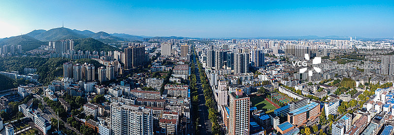 荆门 地标 航拍 东宝区 象山大道 龙泉公园 人民医院图片素材