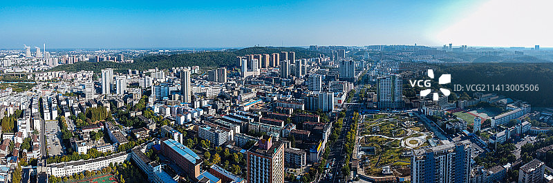 荆门 地标 航拍 东宝区 象山大道 龙泉公园 人民医院图片素材