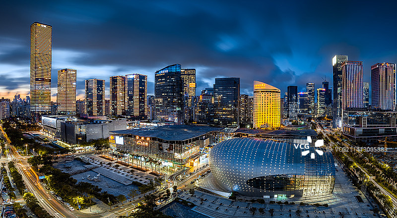 中国广东深圳南山海岸城都市夜景风光图片素材