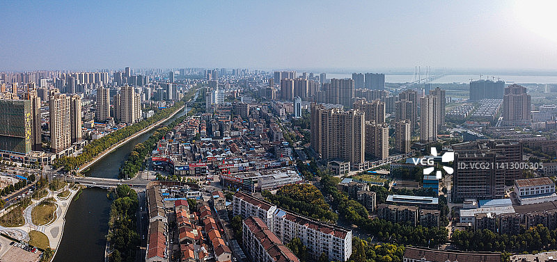 荆州市 地标 航拍 荆州区 东环路 北京西路 万达广场 荆州古城墙 关公义园图片素材