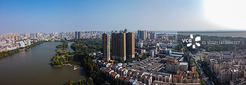 荆州市 地标 航拍 荆州区 东环路 北京西路 万达广场 荆州古城墙 关公义园图片素材